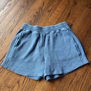 B34 Rae Mode Women's Large Blue Waffle Knit Athletic Shorts